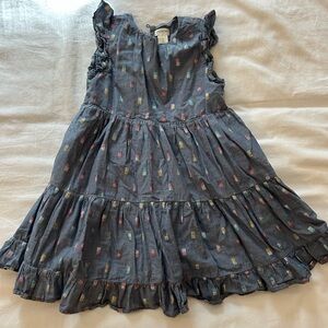 Crewcuts Chambray Dress with Multicolor Metallic Accents